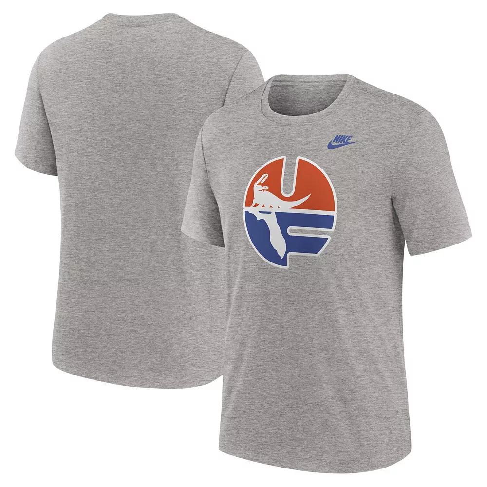 Men's Nike Heather Gray Florida Gators Blitz Evergreen Legacy Primary Tri-Blend T-Shirt,  Product Image