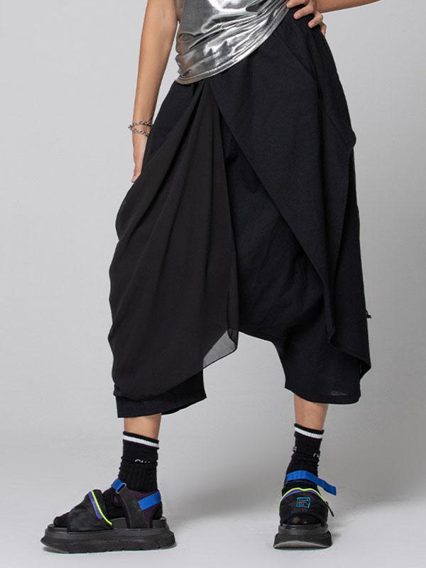 Harem Pants Loose Pleated Solid Color Ninth Pants Product Image