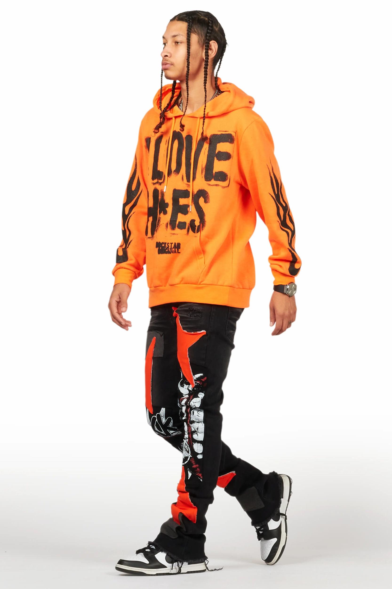 Vadim Black Patchwork Stacked Flare Jean Male Product Image