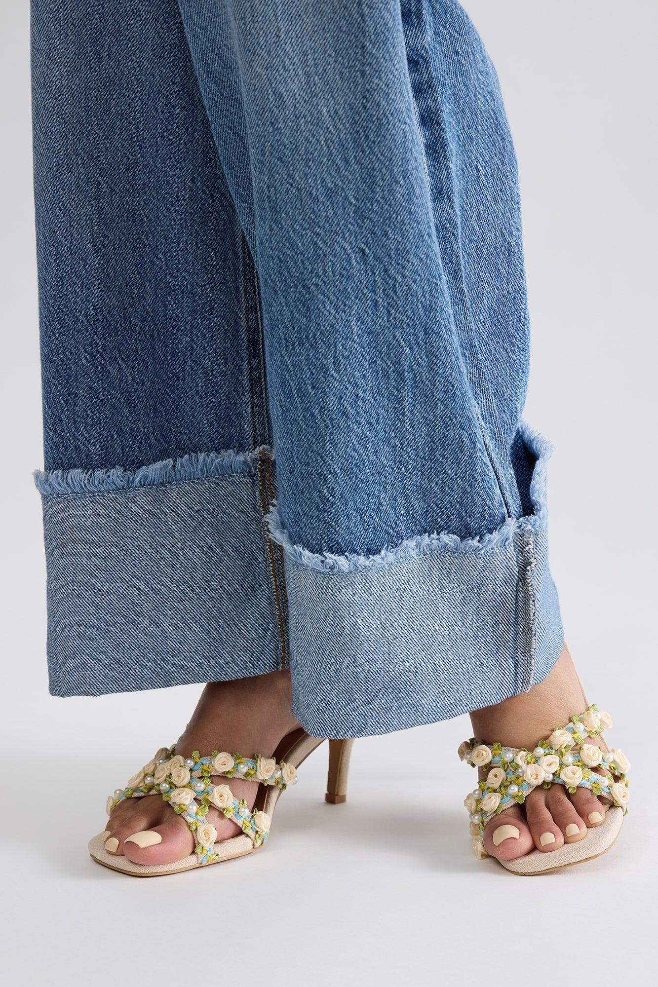 Anthea Flower Mules - Nude Product Image