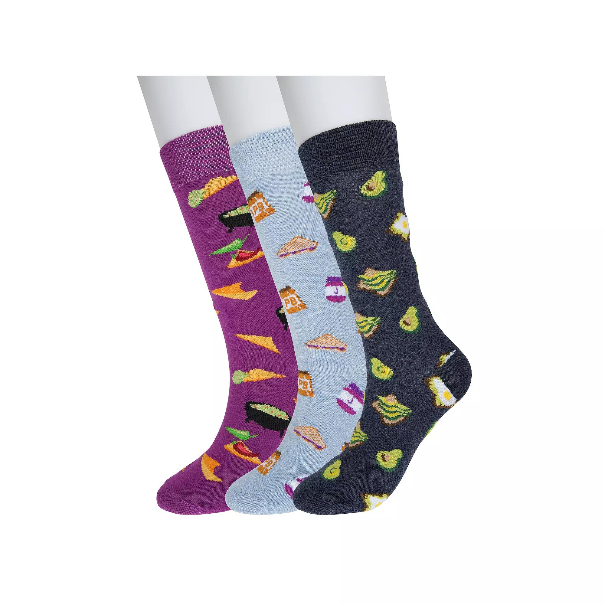 Men's Sonoma Goods For Life® 3-pack Mixed Novelty Socks, Classic Combos Blue Product Image
