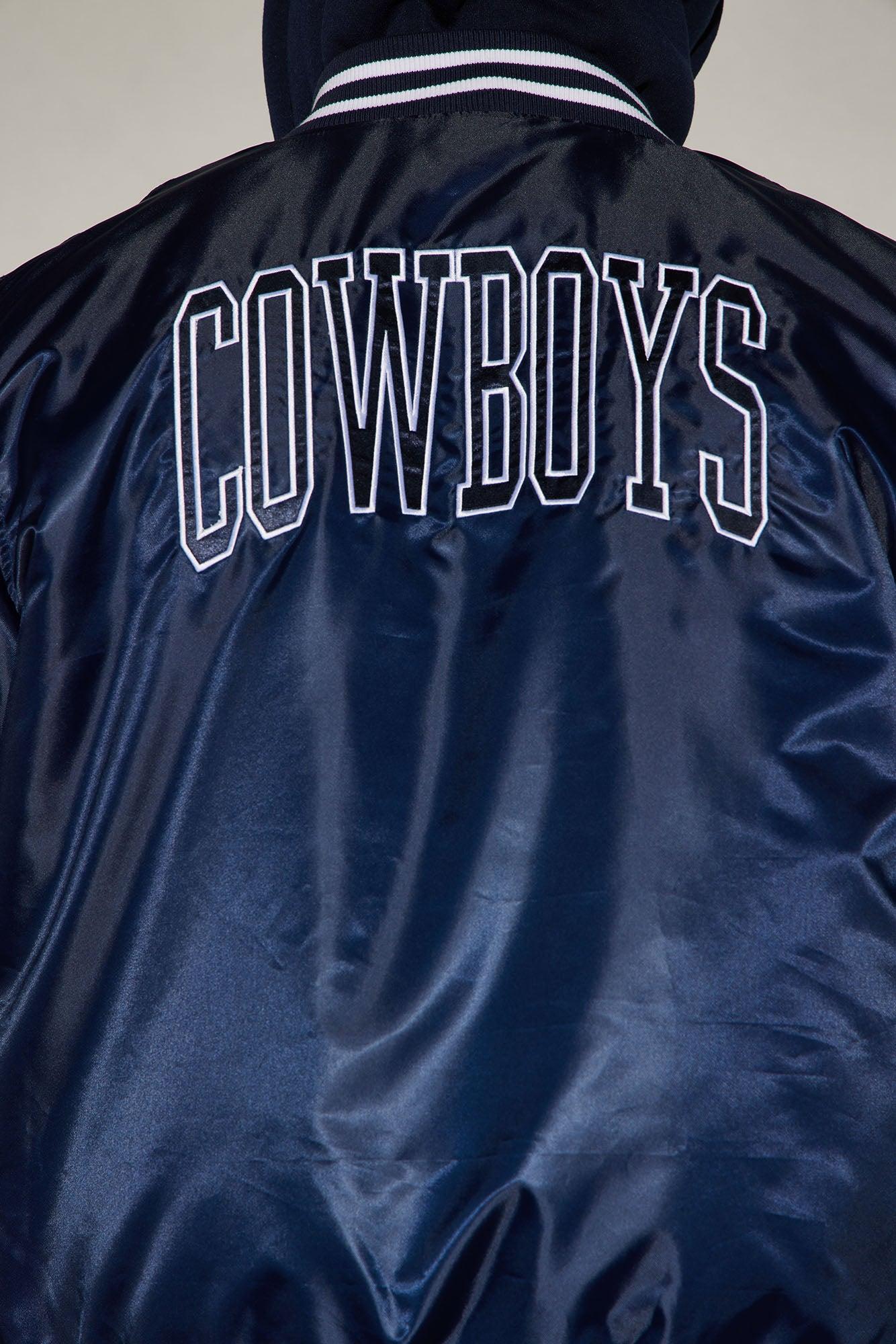 Cowboys Hooded Bomber Jacket - Navy Product Image