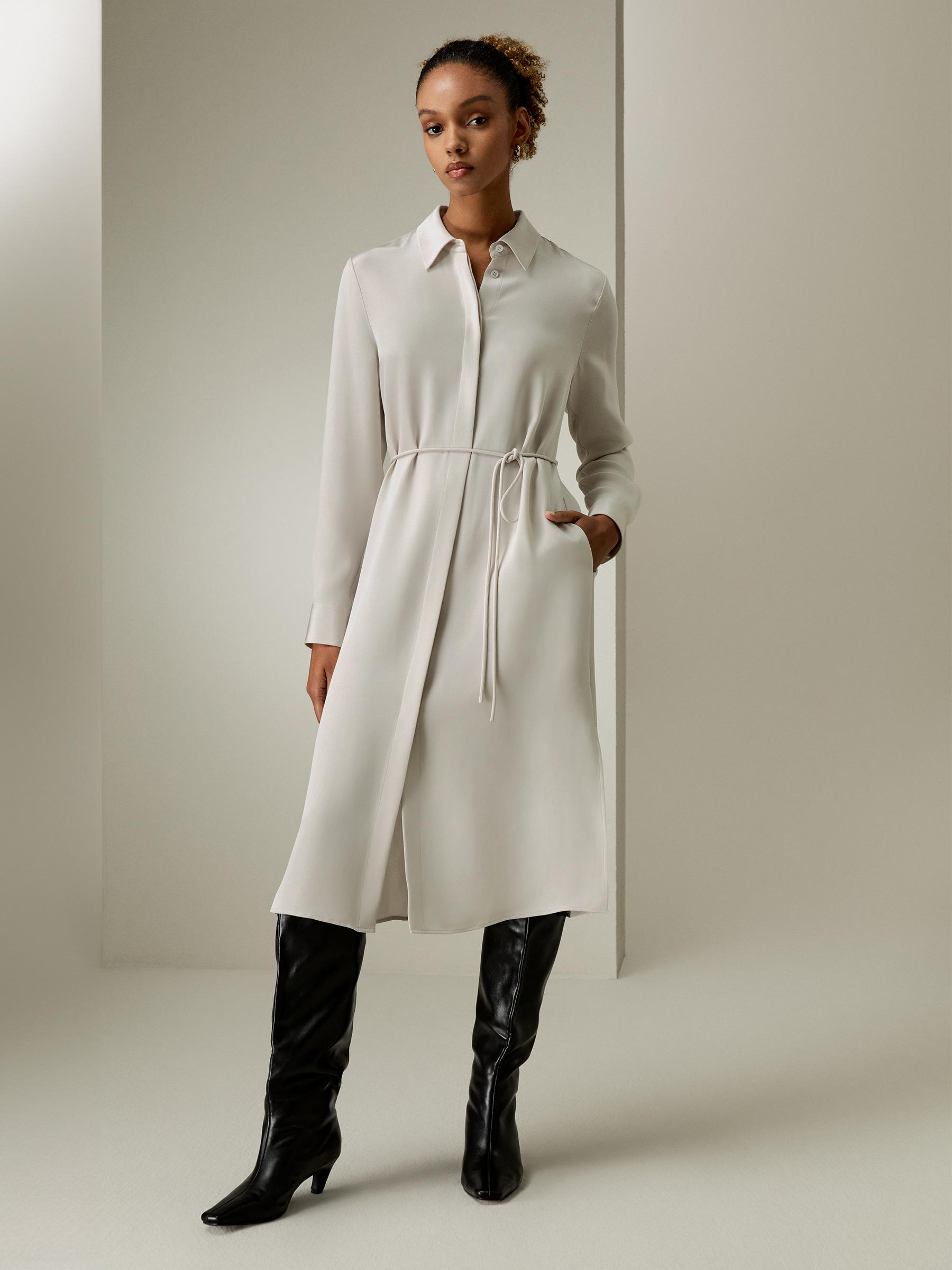 Rope Tie Plain Drape Dress Product Image