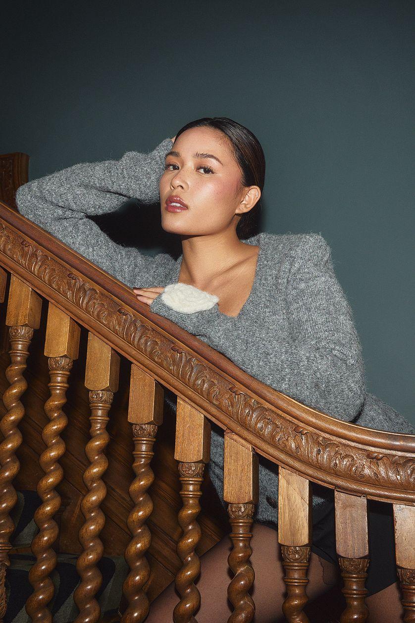 Rose Sleeve Detail Cardigan Product Image