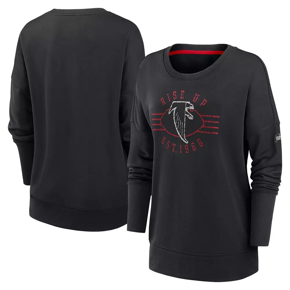 Women's Nike Black New Orleans Saints Rewind Playback Icon Performance Pullover Sweatshirt,  Product Image