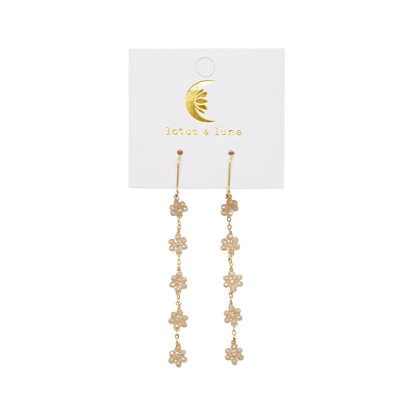 Cream Flower Dangle Earrings Product Image