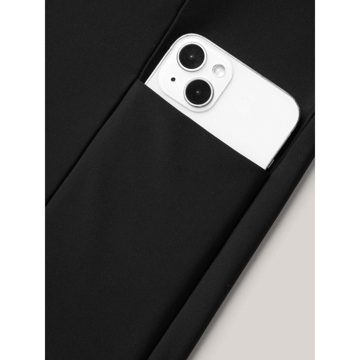 Plus Size Mid Rise Cropped Tight Swim Pants Women's Swimwear Black Resort High stretch Skinny High Rise Side seam pocket Curve Swim Bottoms BloomChic 14-16/1X Product Image