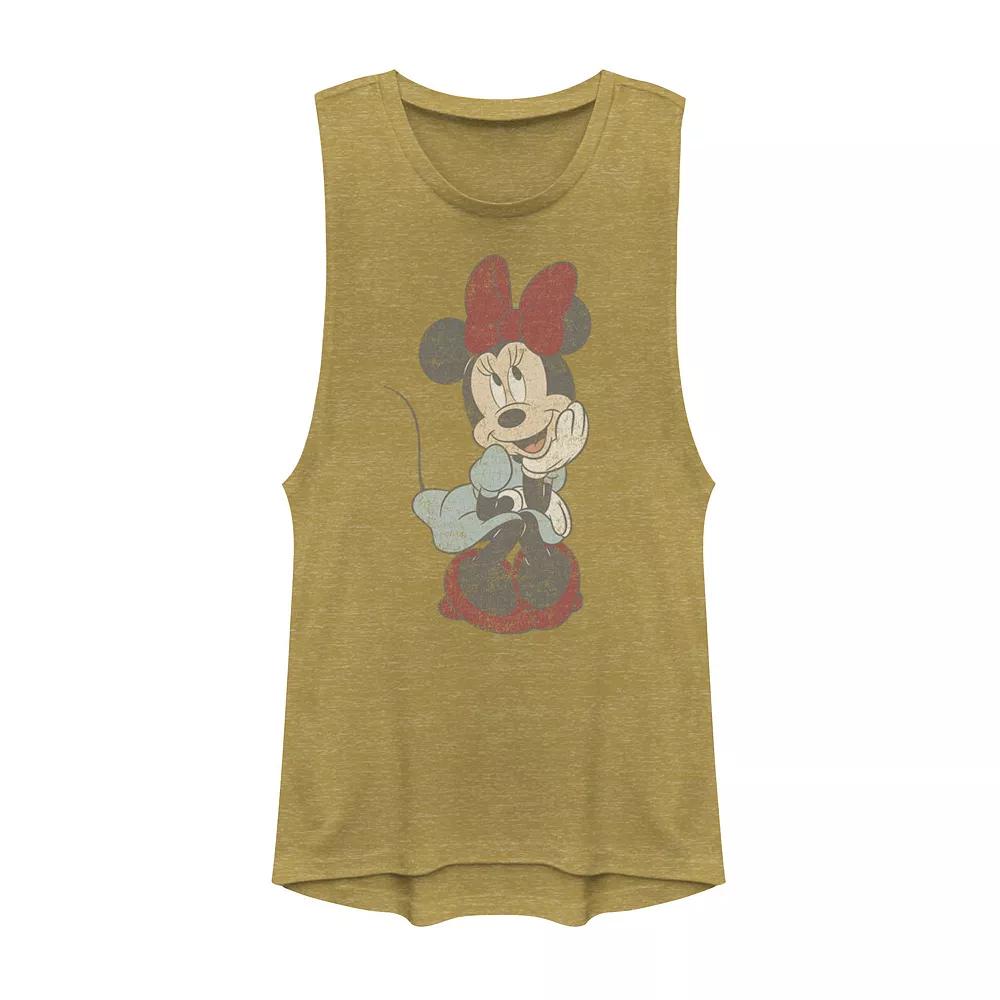 Disney's Minnie Mouse Distressed Framed Portrait Juniors' Muscle Tank Top, Girl's,  Product Image
