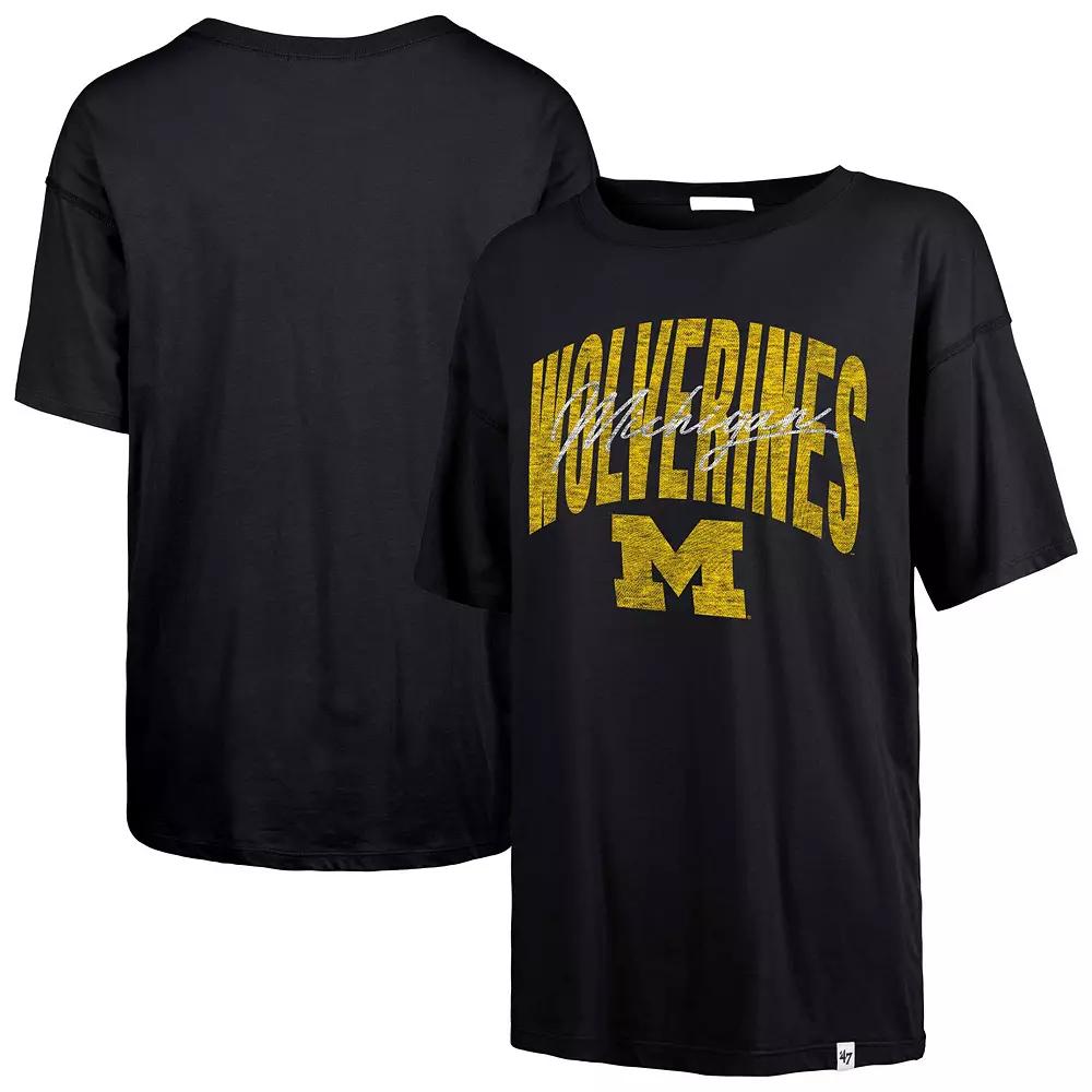 Women's '47 Navy Michigan Wolverines Muse Sadie T-Shirt,  Product Image