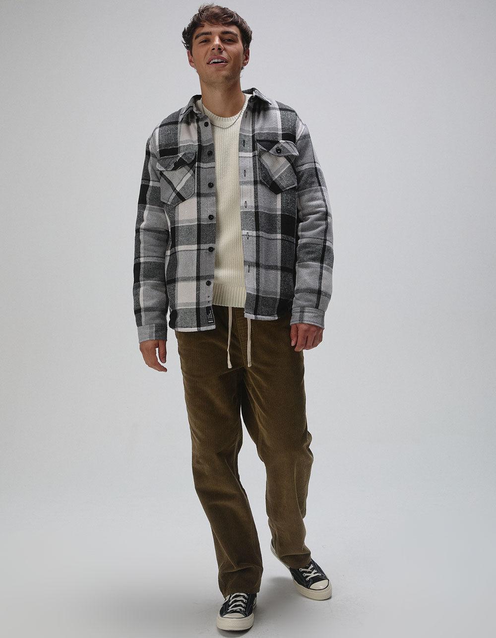 RSQ Mens Plaid Sherpa Jacket - TAN Product Image