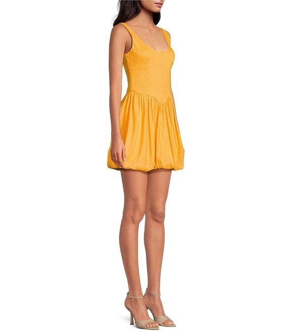 Gianni Bini Violet Square Neck Sleeveless Linen Blend Mini Shift Dress Product Image