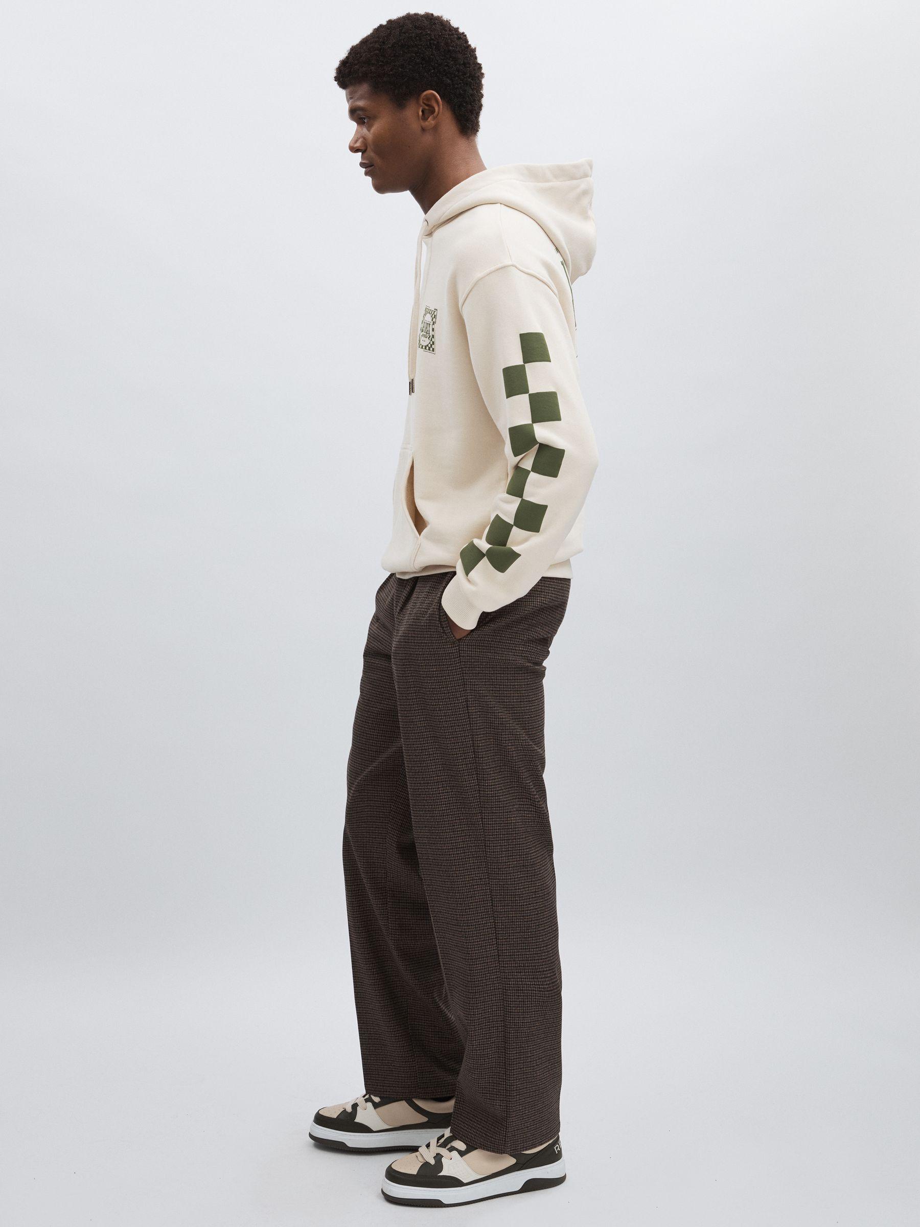 Les Deux 100% Cotton Goods Print Hoodie in Ivory/Green Product Image