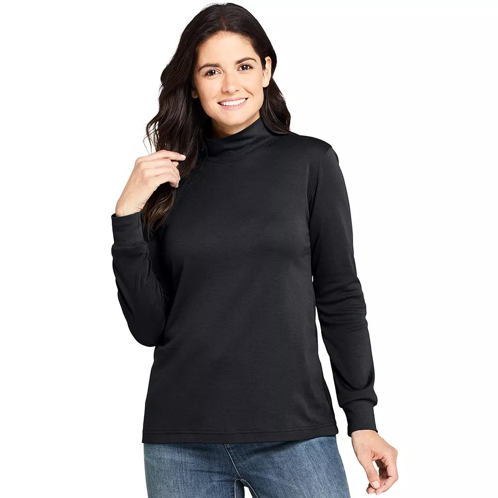 Petite Lands' End Relaxed Long Sleeve Mockneck Top, Women's,  Product Image