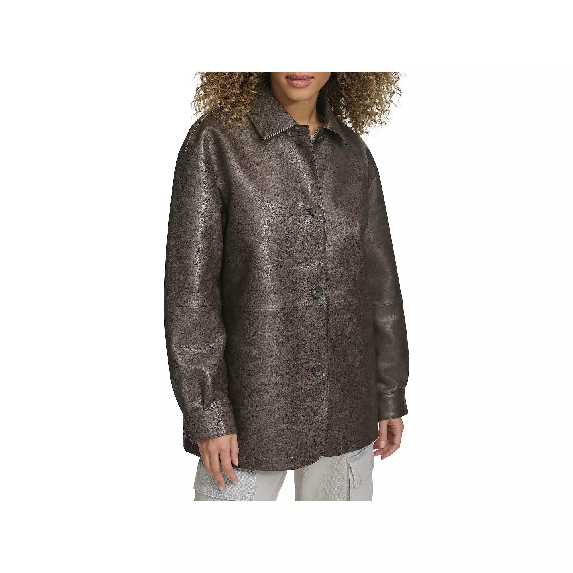 Women's Levi's® Faux Leather Vintage Collared Shirt Jacket,  Product Image