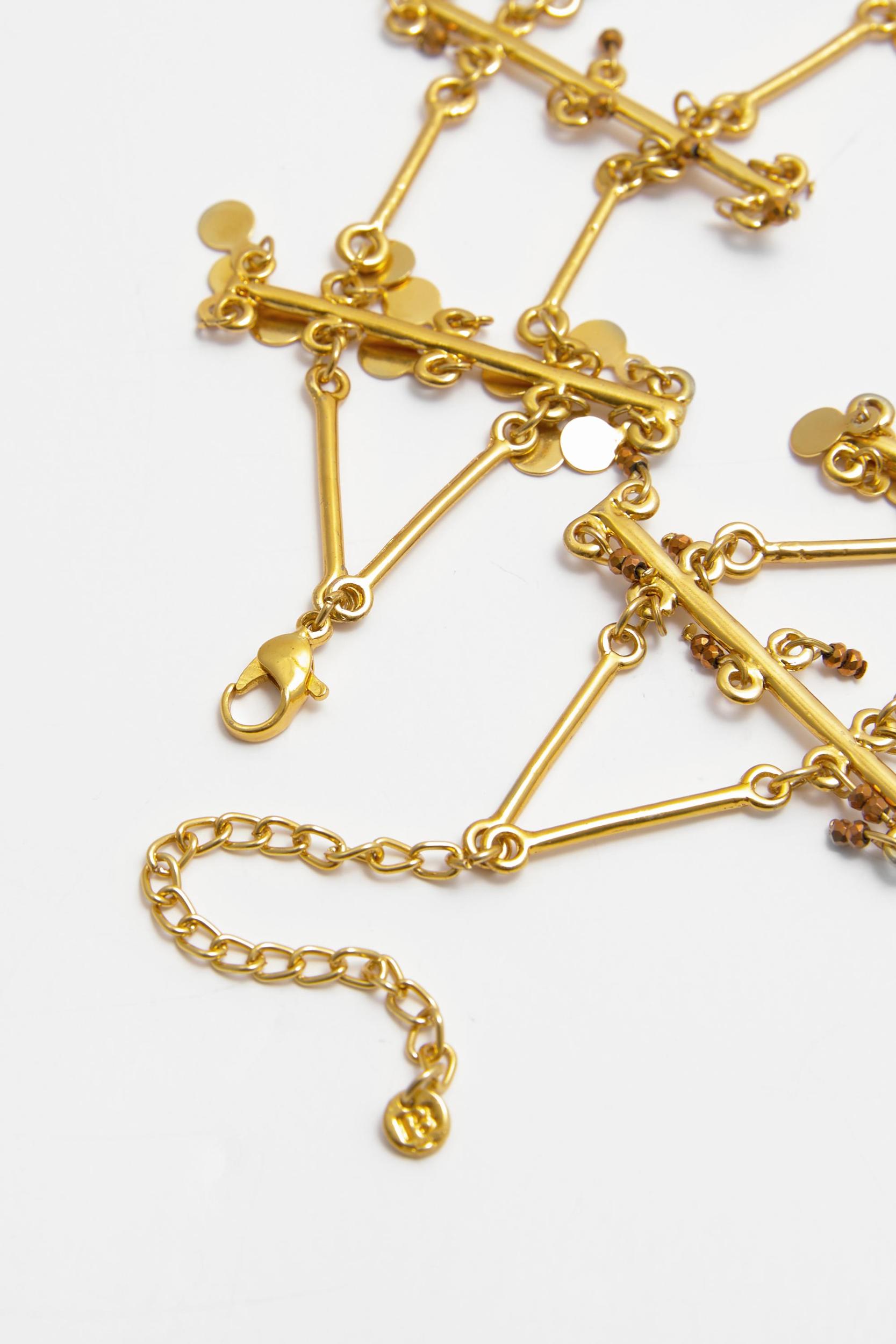 Golden beaded choker necklace Product Image