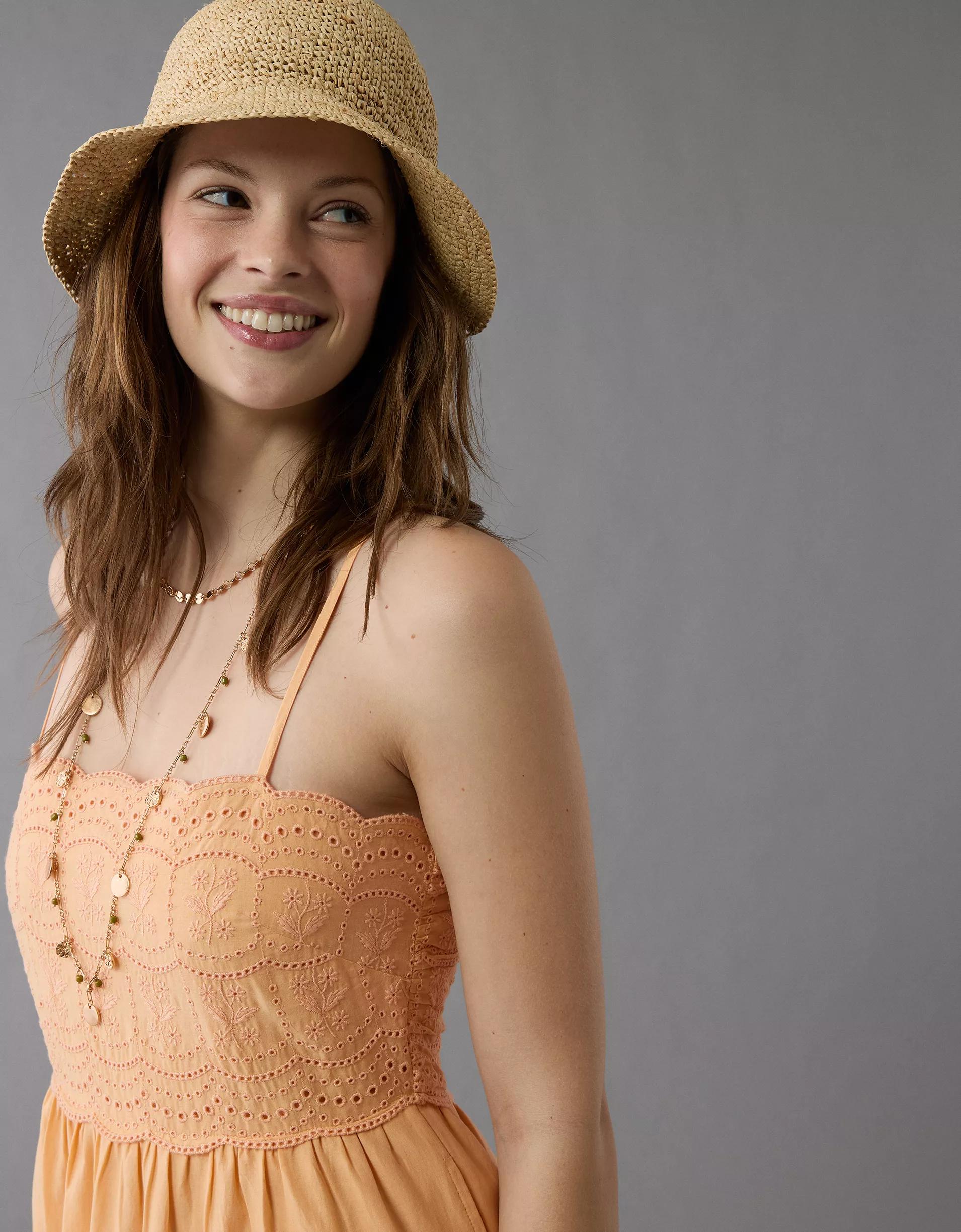 AE Scalloped Tiered Midi Dress Product Image