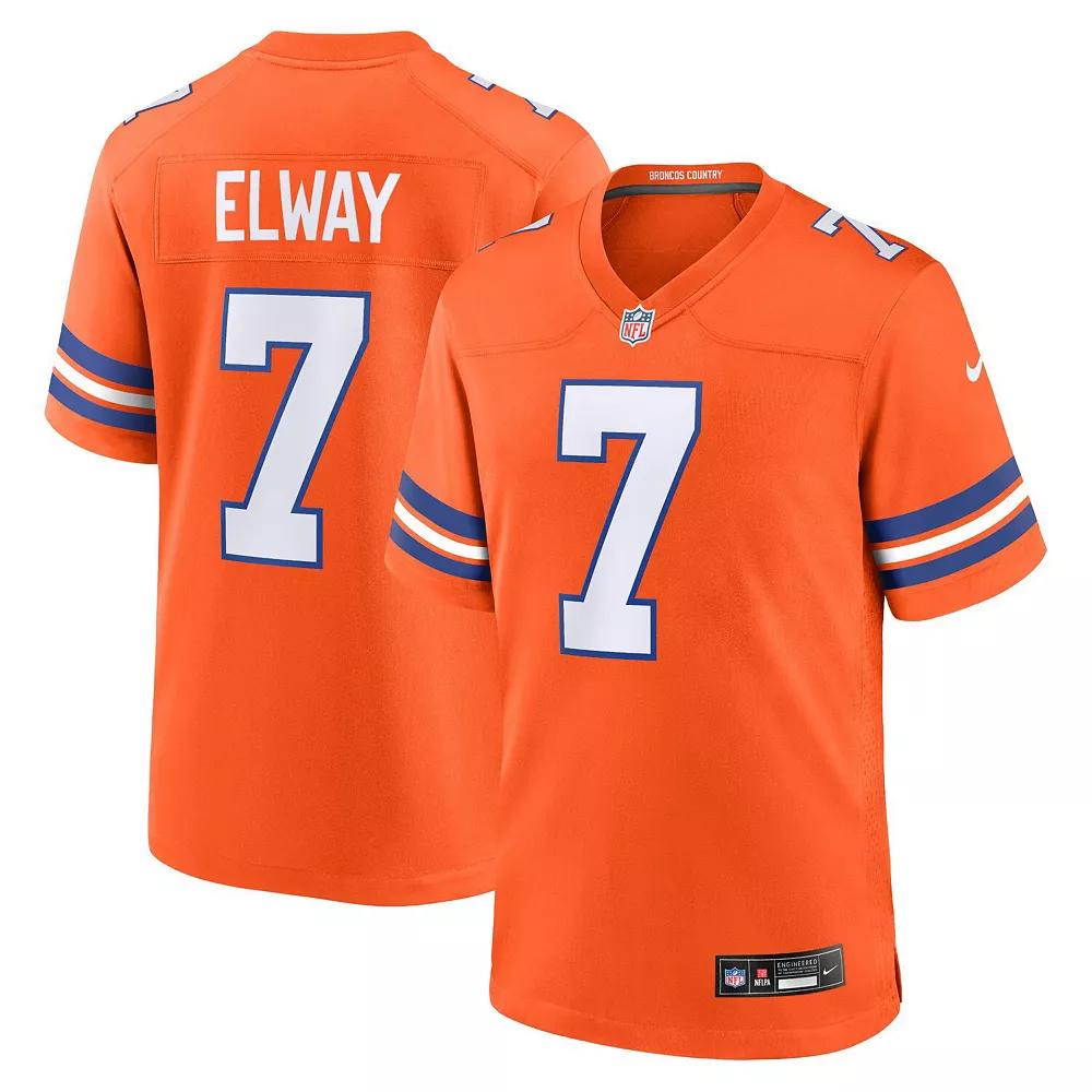 Men's Nike John Elway Orange Denver Broncos Mile High Collection 1977 Throwback Retired Player Game Jersey,  Product Image