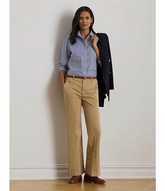 Lauren Ralph Lauren Stretch Cotton Straight Leg Pants Product Image
