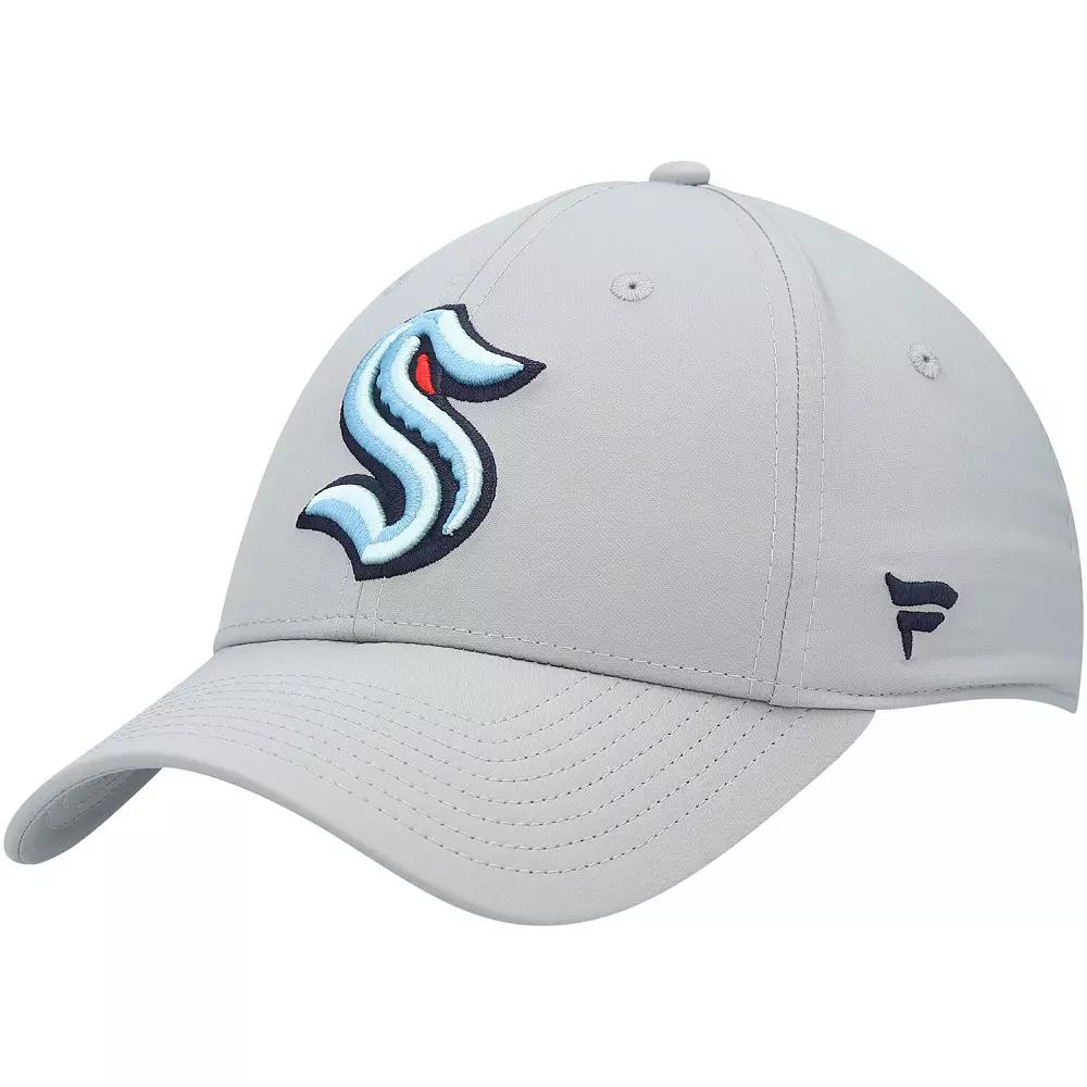 Men's Fanatics Branded Gray Seattle Kraken Core Primary Logo Flex Hat,  Product Image