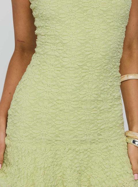 Vancesca Strapless Mini Dress Lime Product Image