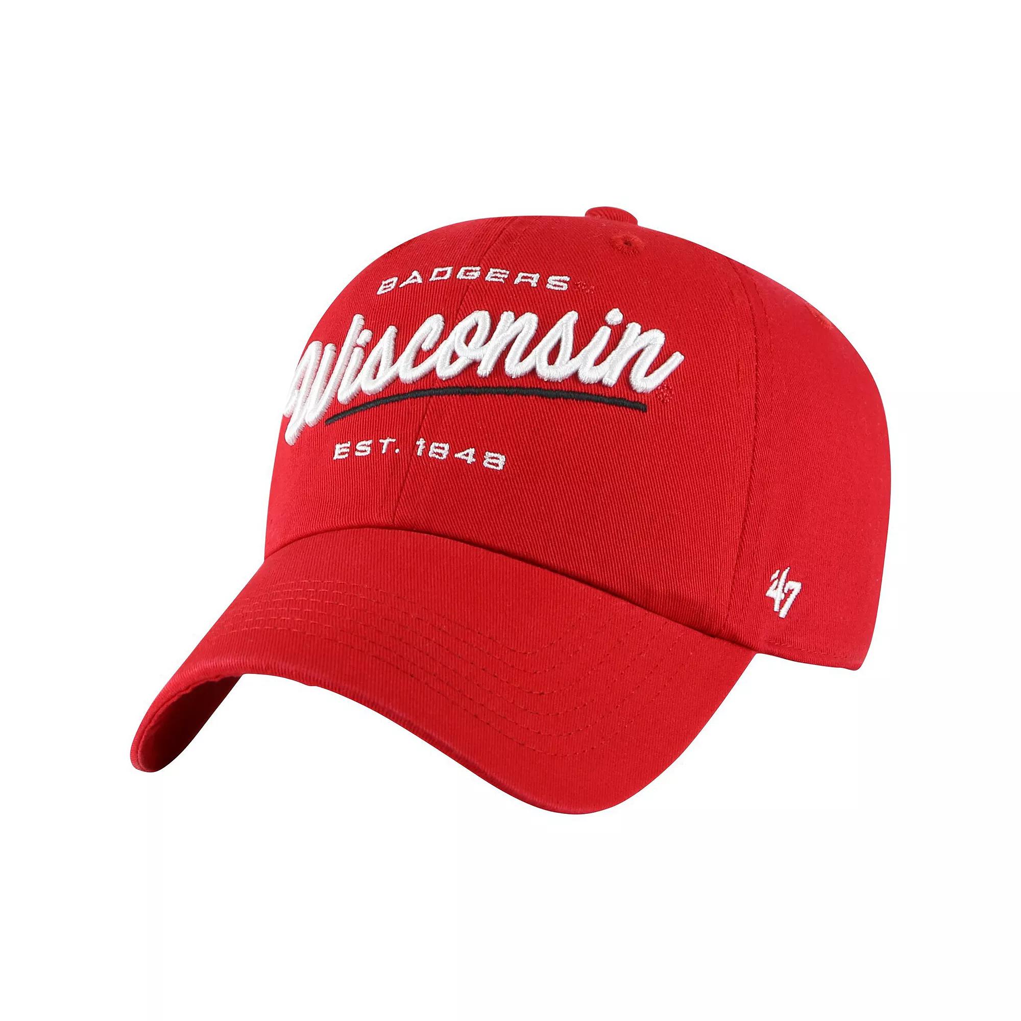 Women's '47 Red Wisconsin Badgers Sidney Clean Up Adjustable Hat Product Image