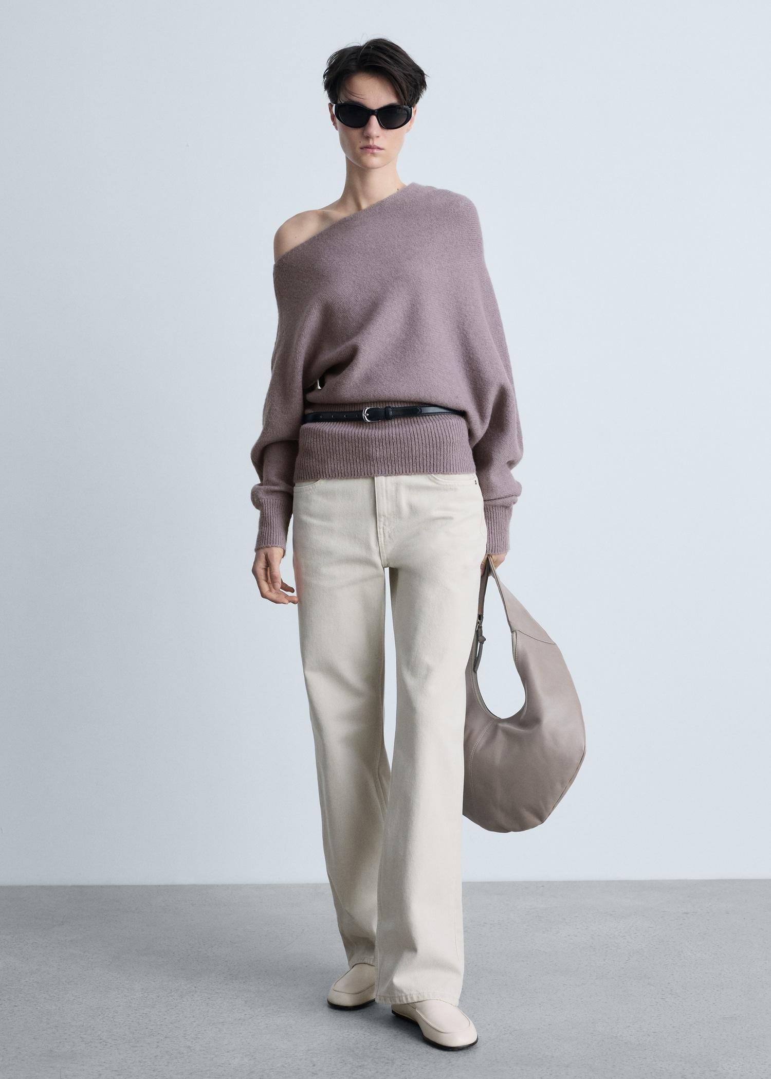 Asymmetrical wool-blend sweater - Women | MANGO USA Product Image