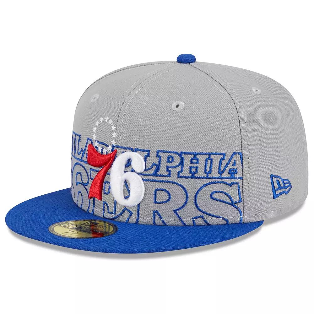 Men's New Era  Gray/Royal Philadelphia 76ers 2023 NBA Draft Two-Tone 59FIFTY Fitted Hat, Size: 7 1/4, 76r Grey Product Image