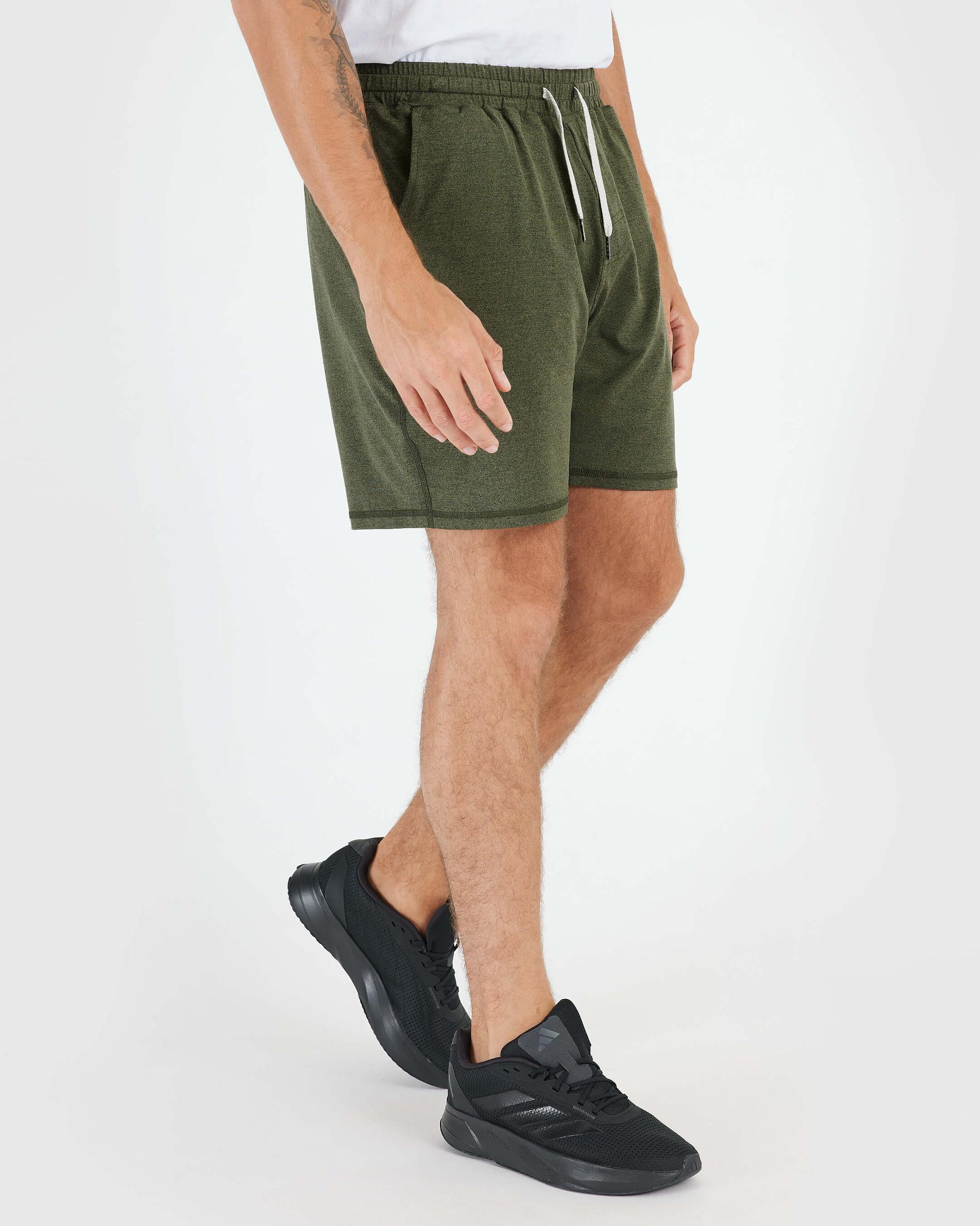 Dark Heather Military Green Active Comfort Shorts Product Image