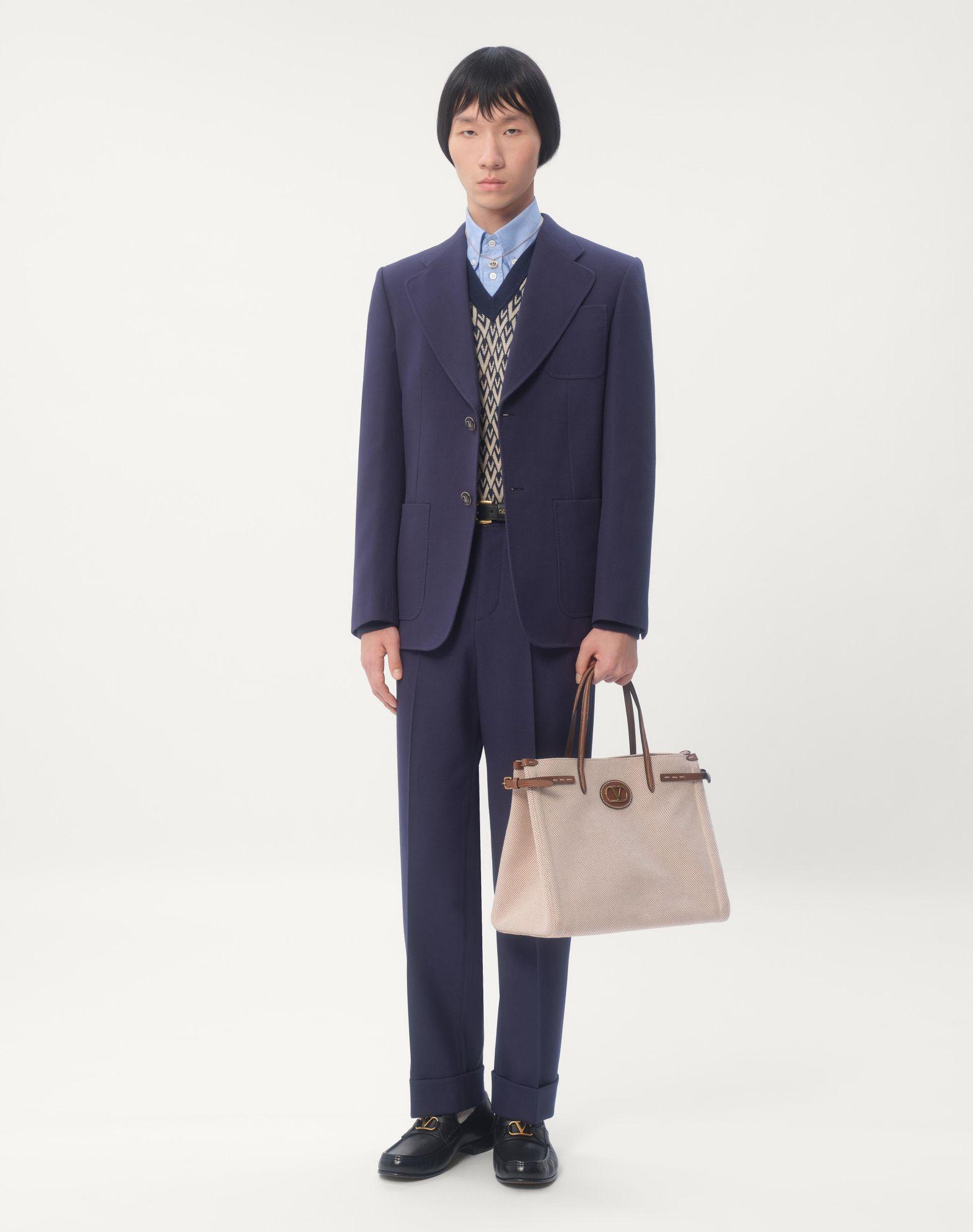 Wool Gabardine Pants With Turn-Ups Product Image