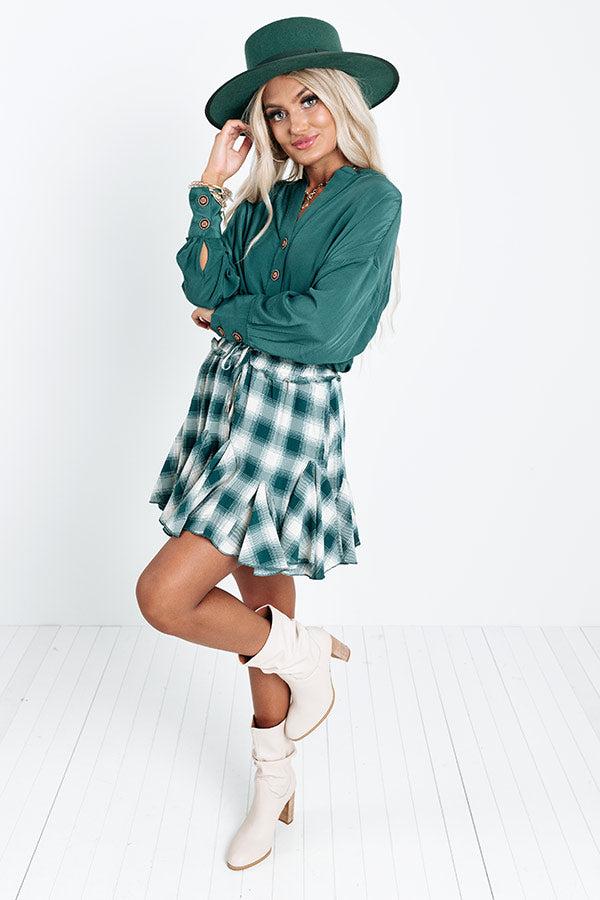 Balcony Nights Shift Top In Hunter Green Product Image