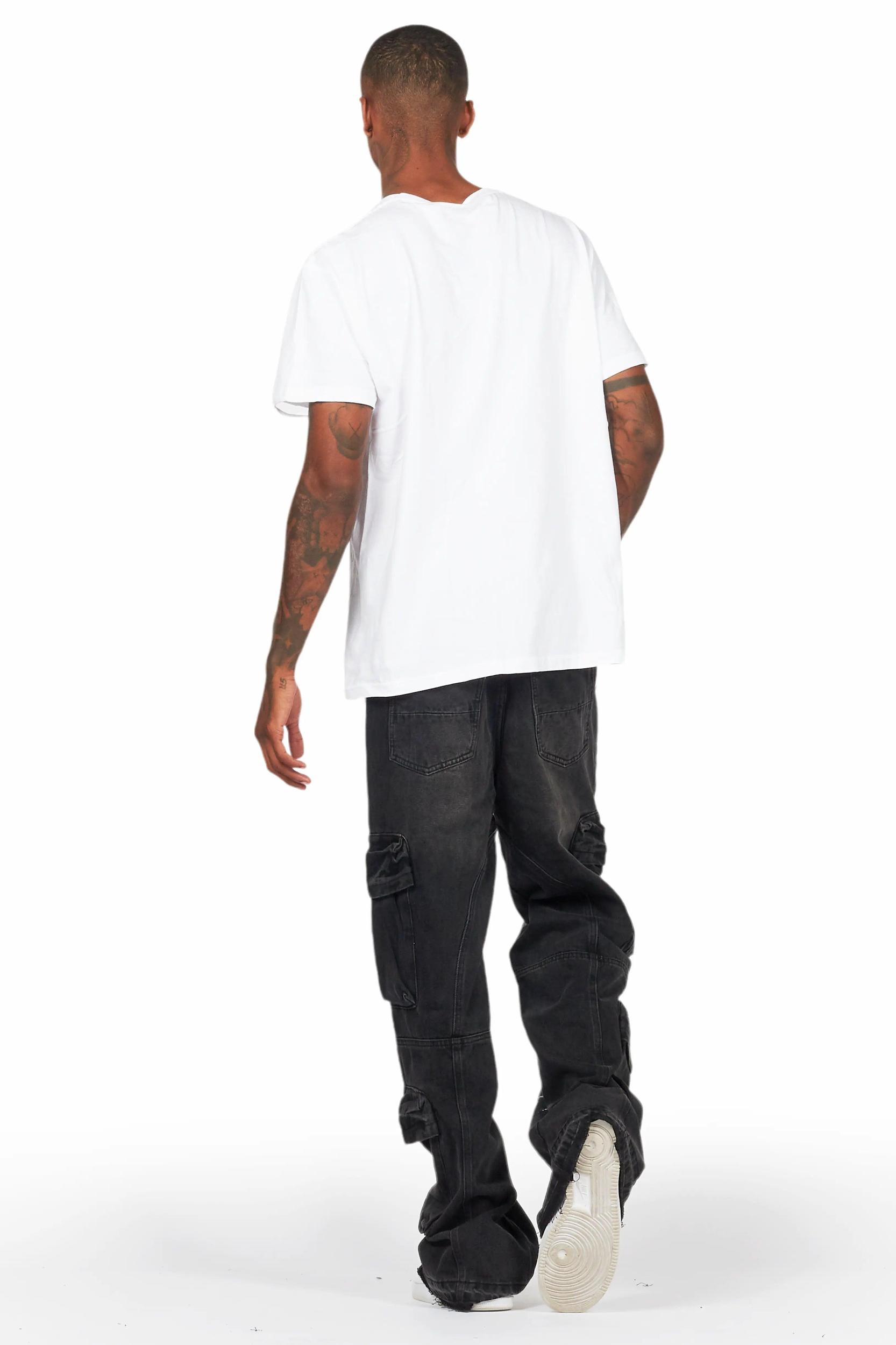 Alary Painter Black Baggy Fit Cargo Jean Male Product Image