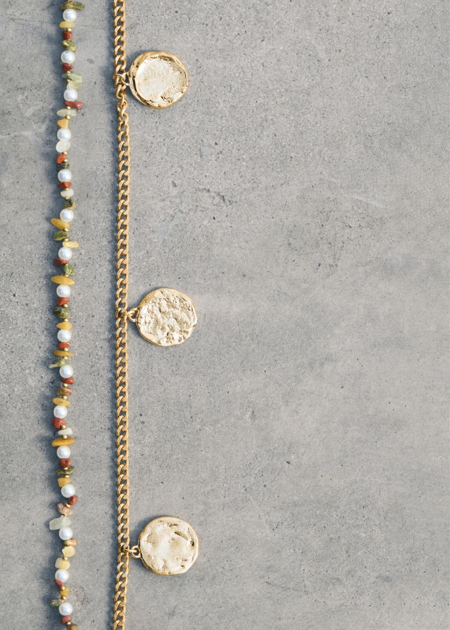 Combined double-pendant necklace - Women | MANGO USA Product Image