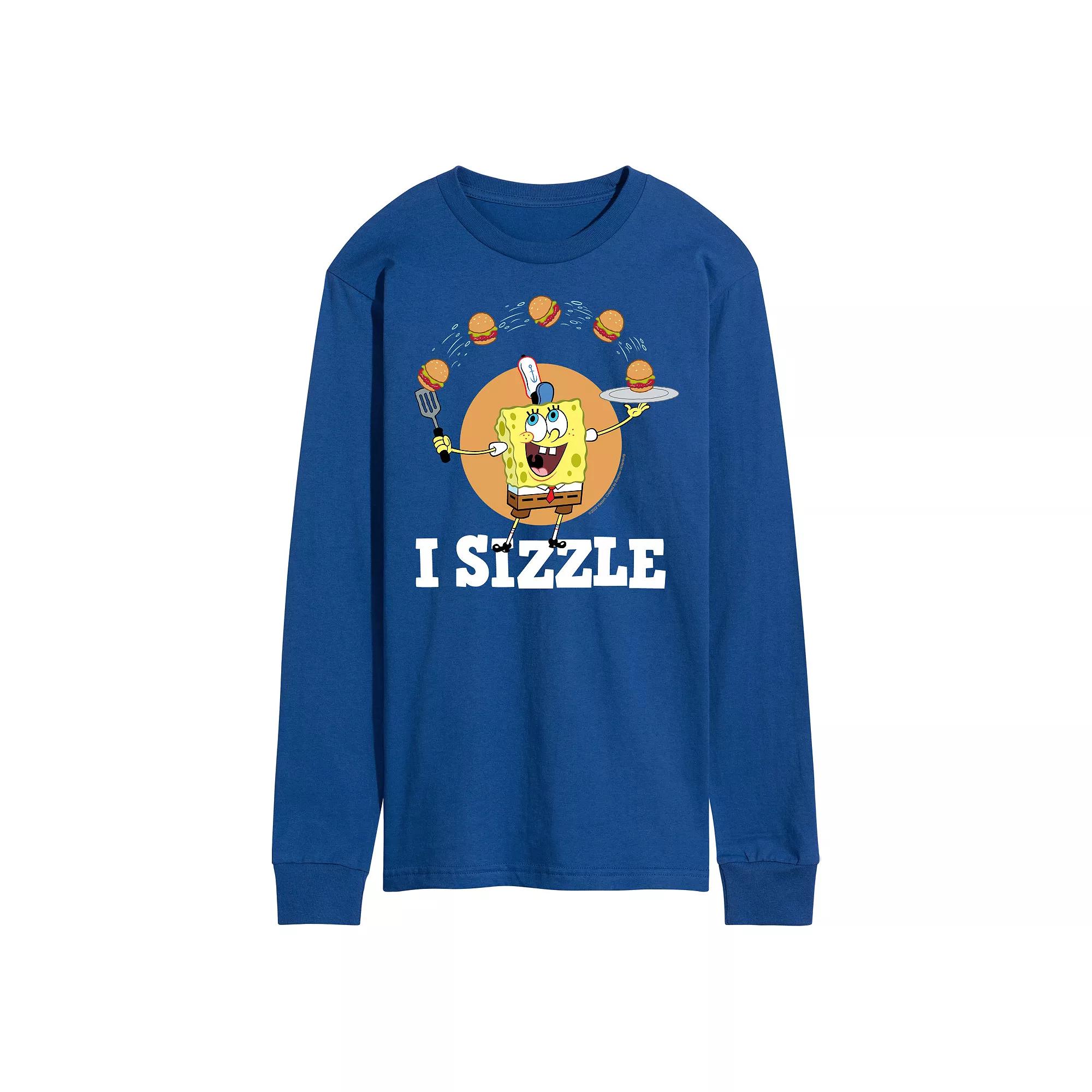 Men's SpongeBob Squarepants Sizze Long Sleeve Graphic Tee,  Product Image