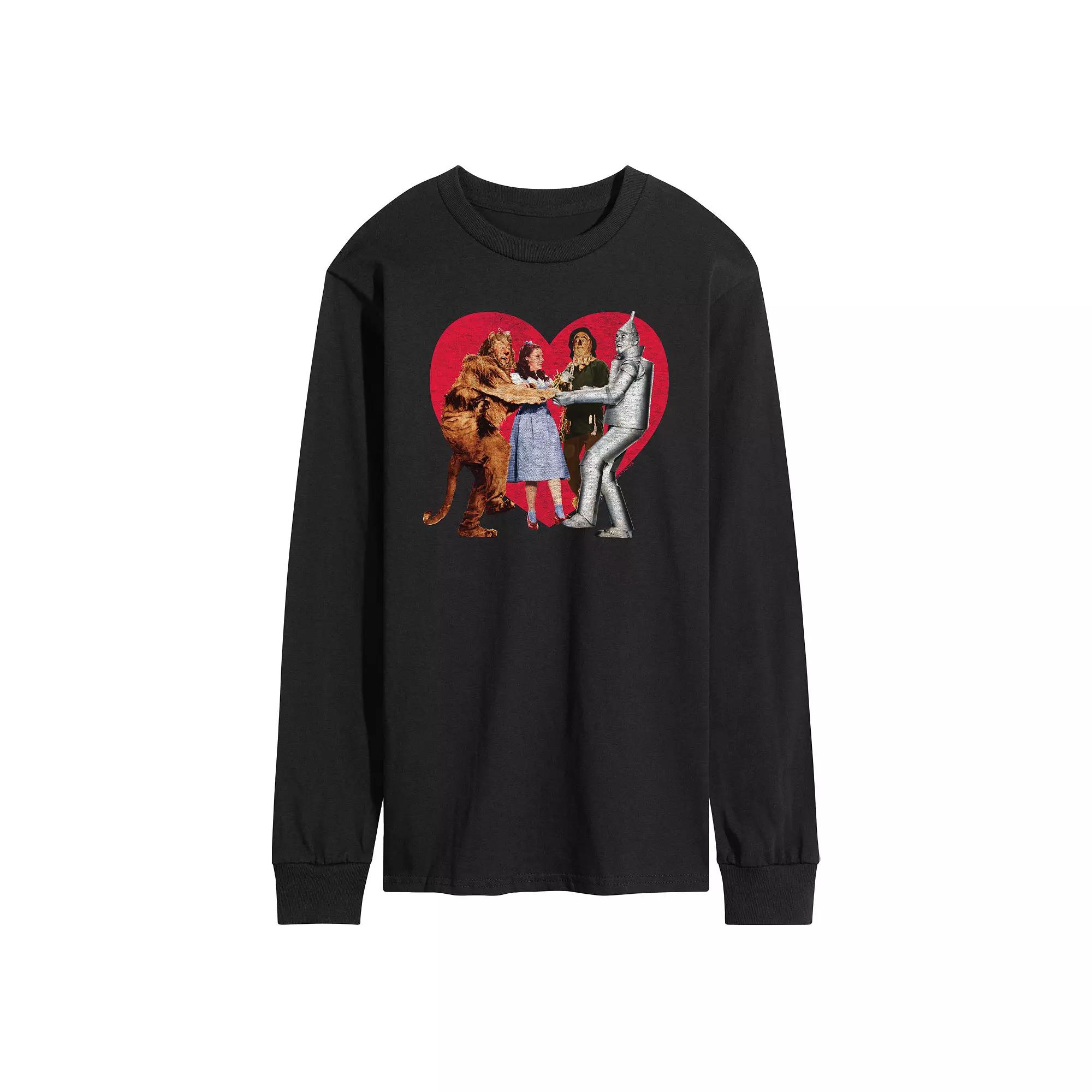 Men's Wizard Of Oz Group Photo Heart Long Sleeve Graphic Tee,  Product Image