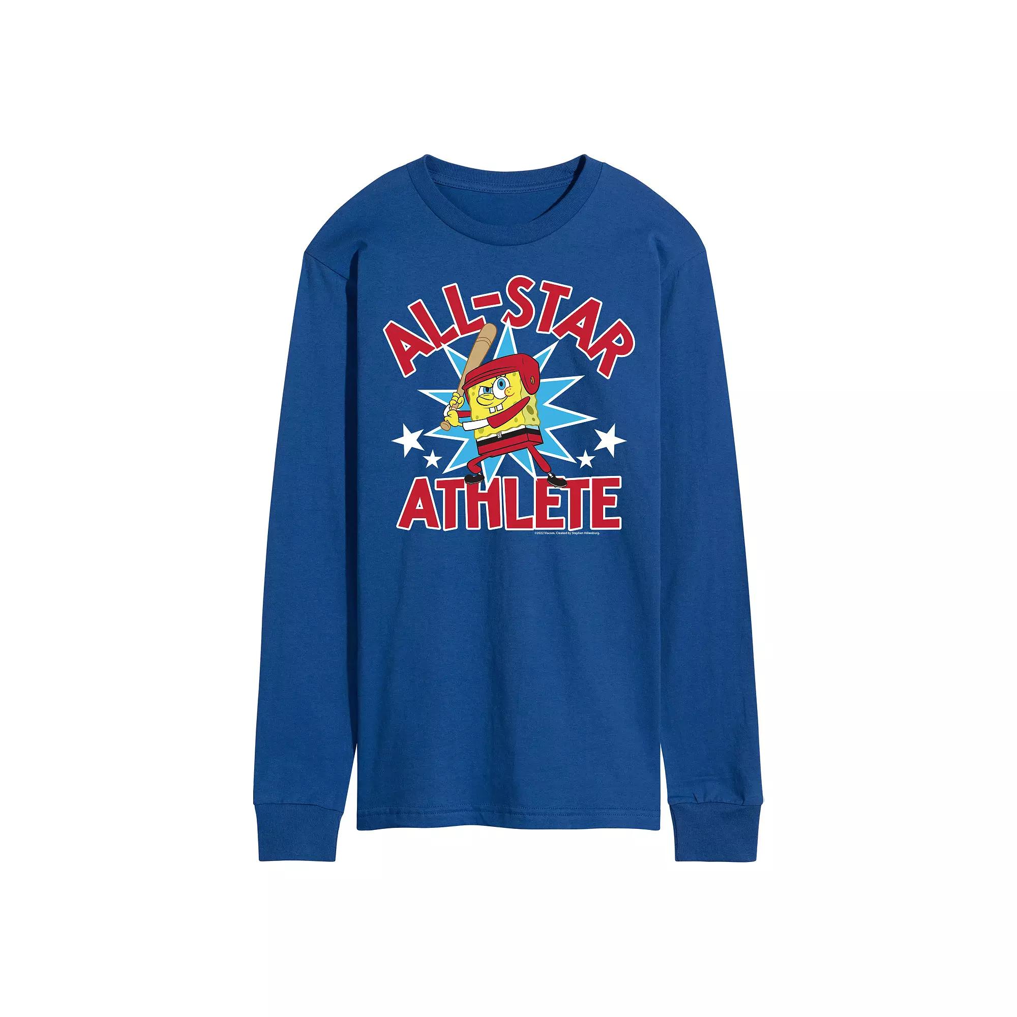 Men's Nickelodeon SpongeBob SquarePants All Star Athlete Long Sleeve Graphic Tee,  Product Image
