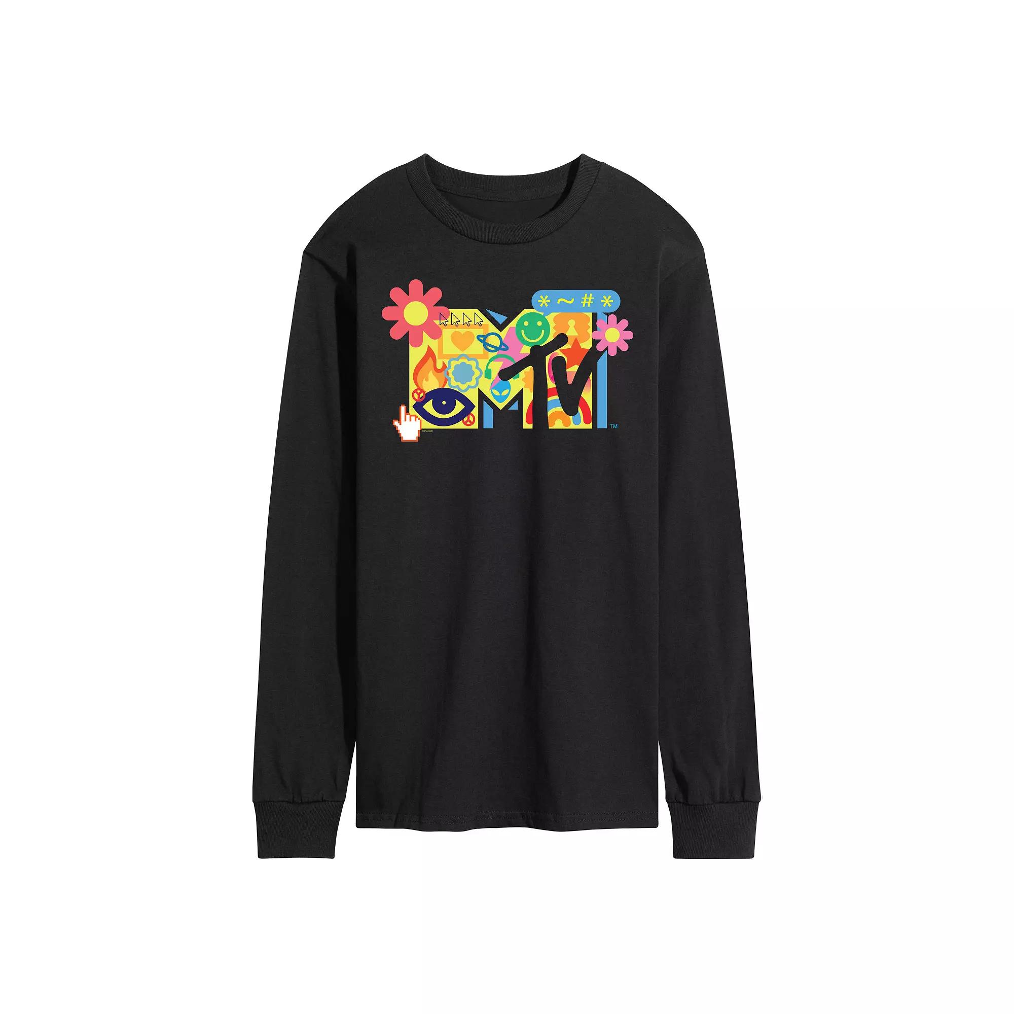 Men's MTV Y2K Logo Long Sleeve Graphic Tee,  Product Image