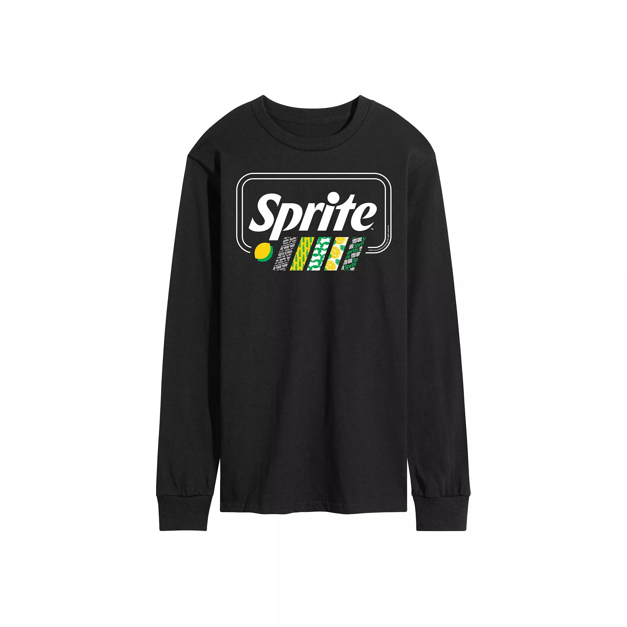 Men's Sprite Pattern Stripes Long Sleeve Graphic Tee,  Product Image