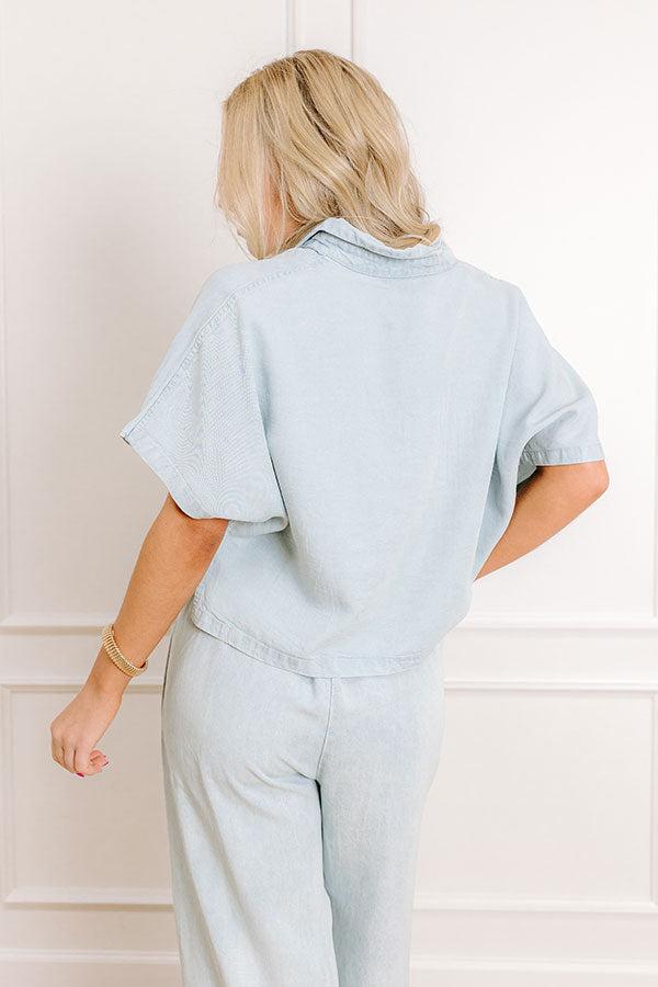 Breezy Bay Chambray Crop Top Product Image