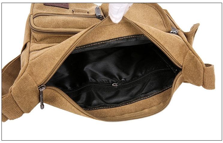 Lior Canvas Tote Bag Messenger Crossbody Shoulder Bag Large Bag with Multiple Pockets Product Image