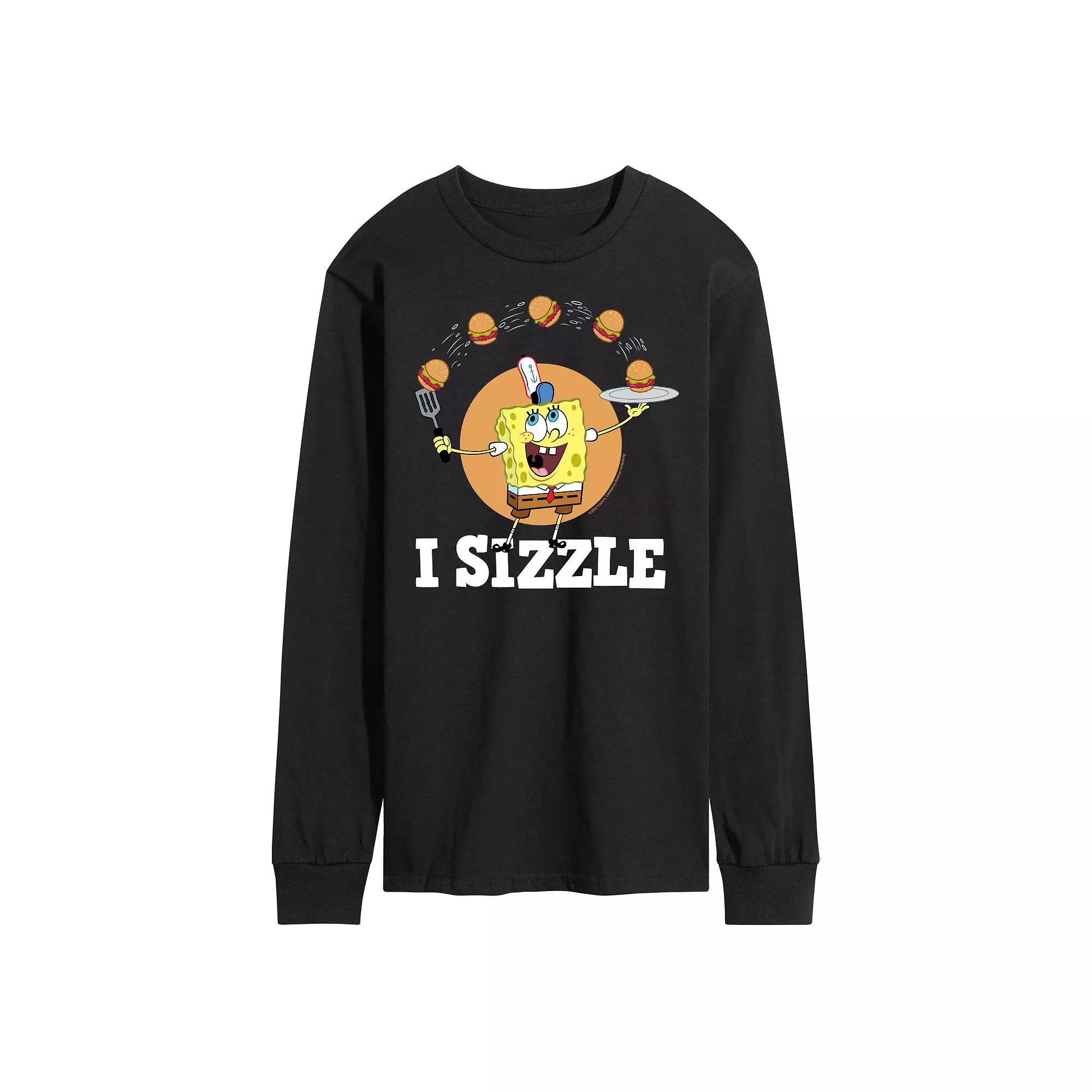 Men's SpongeBob Squarepants Sizze Long Sleeve Graphic Tee,  Product Image