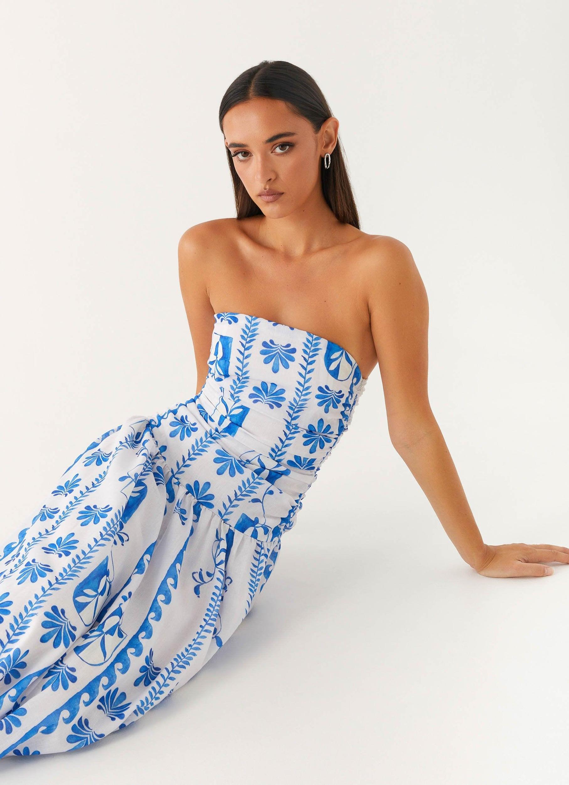 Carmel Maxi Dress - Floral Wave Product Image