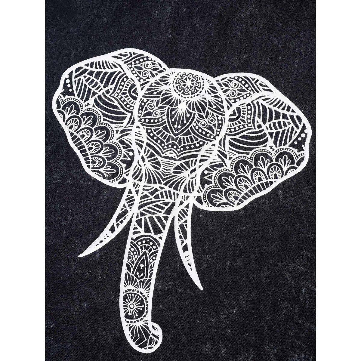 Plus Size Elephant Motif Crew Neck Sweatshirt Women Indigo Non Round Neck Casual Sweatshirts BloomChic 10/M Product Image