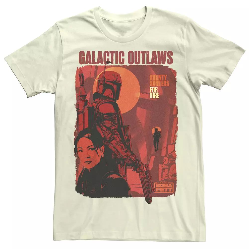 Men's Star Wars The Book Of Boba Fett Galactic Outlaws Red Hue Poster Tee,  Product Image