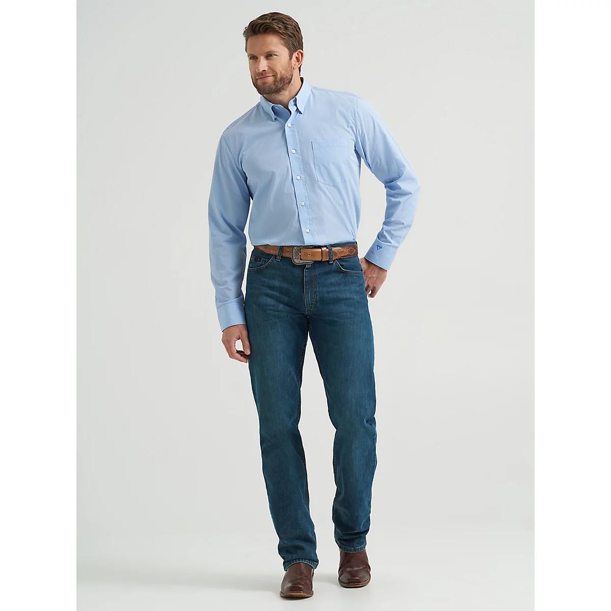 Men's Cody Johnson One Pocket Button Down Shirt in Sky Pinstripe Product Image