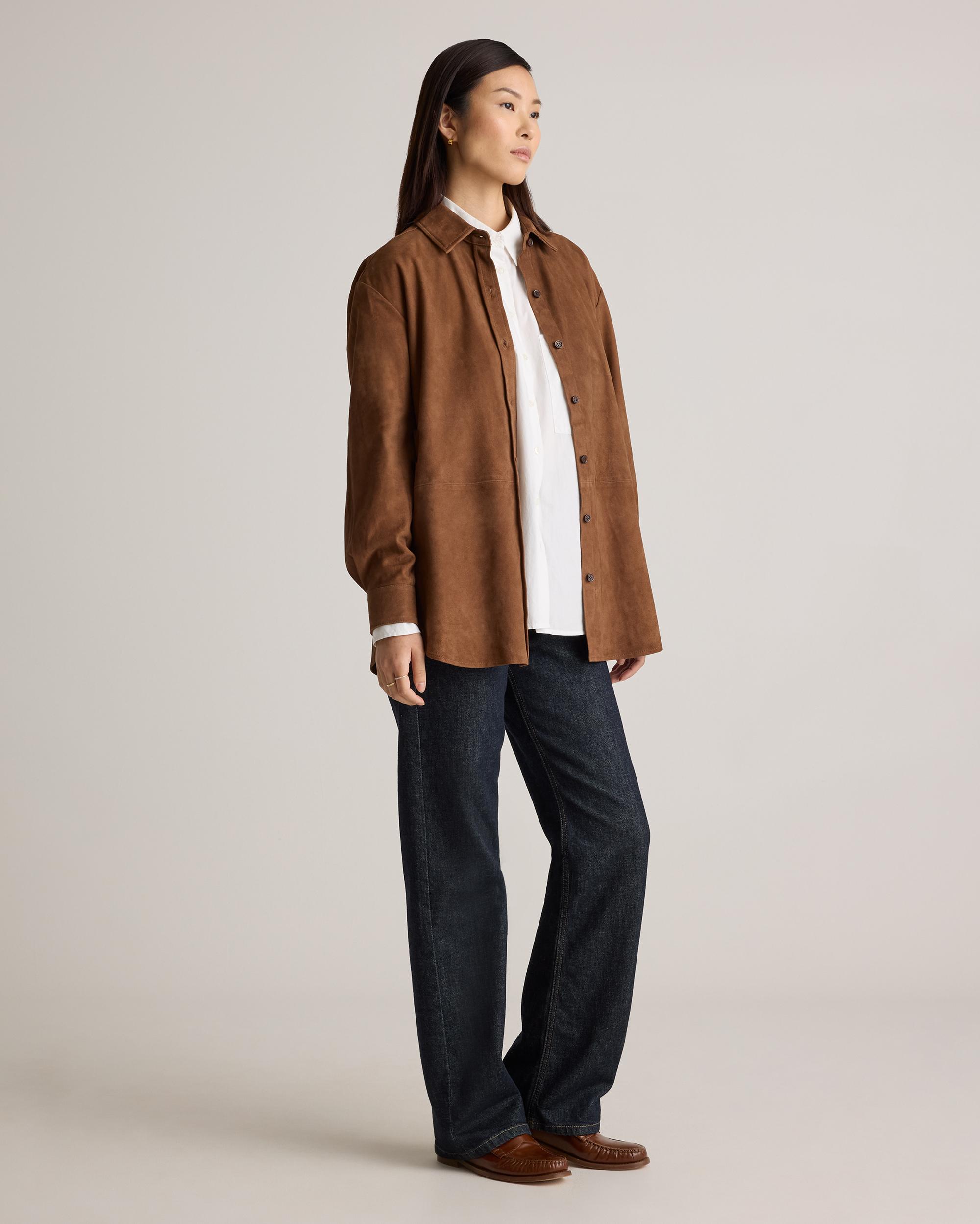 Quince | Women's 100% Suede Overshirt Leather Product Image