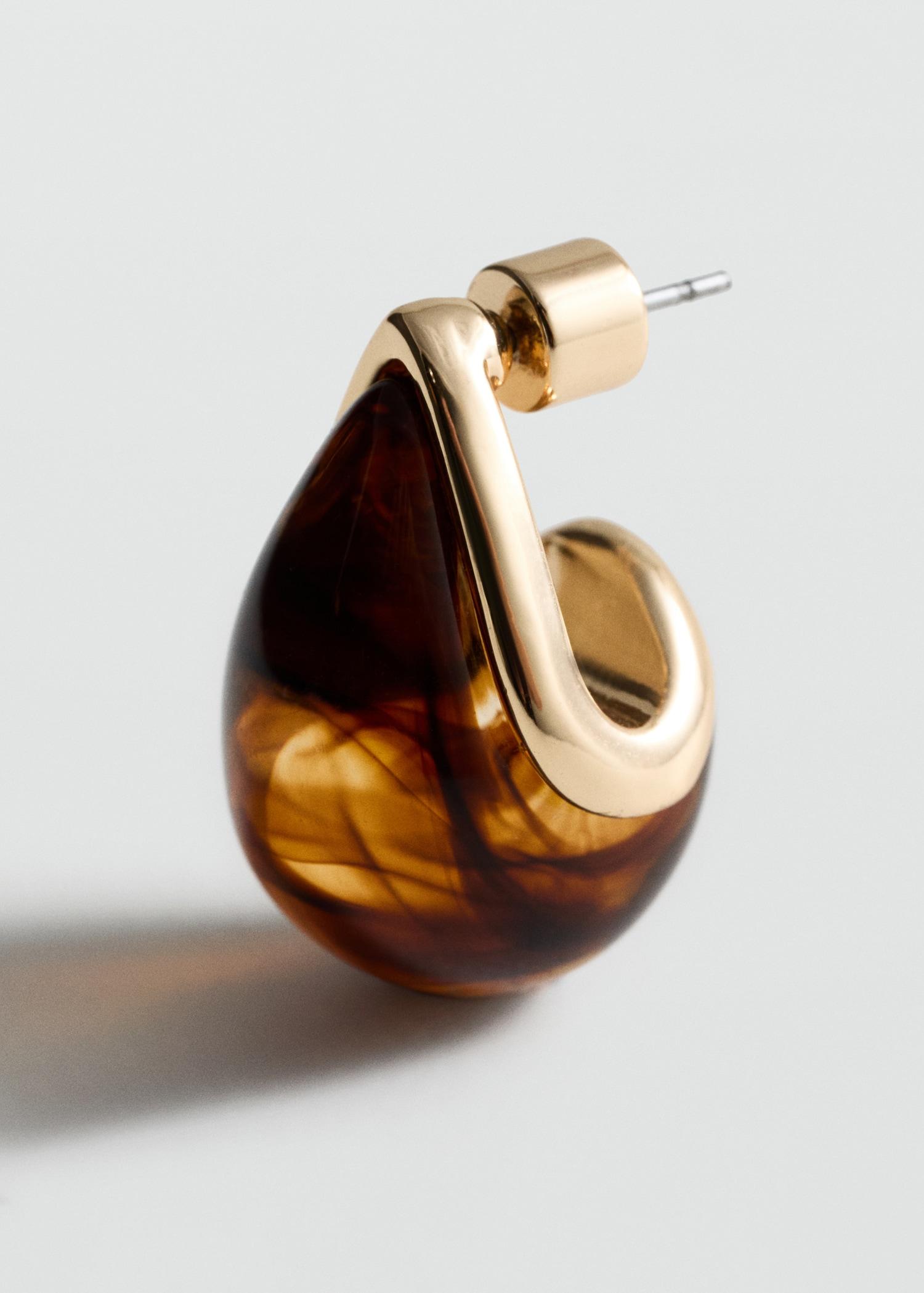 Resin drop earrings - Women | MANGO USA Product Image