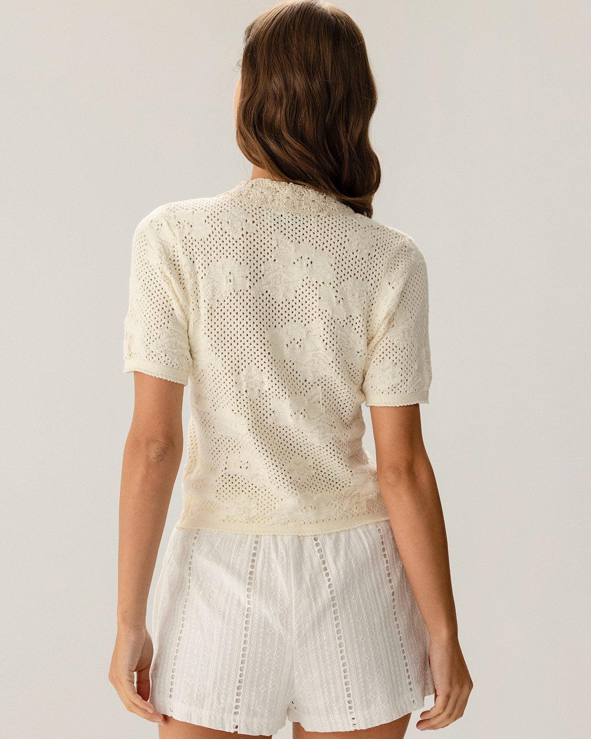 White Elastic Waist Pocket Shorts Product Image