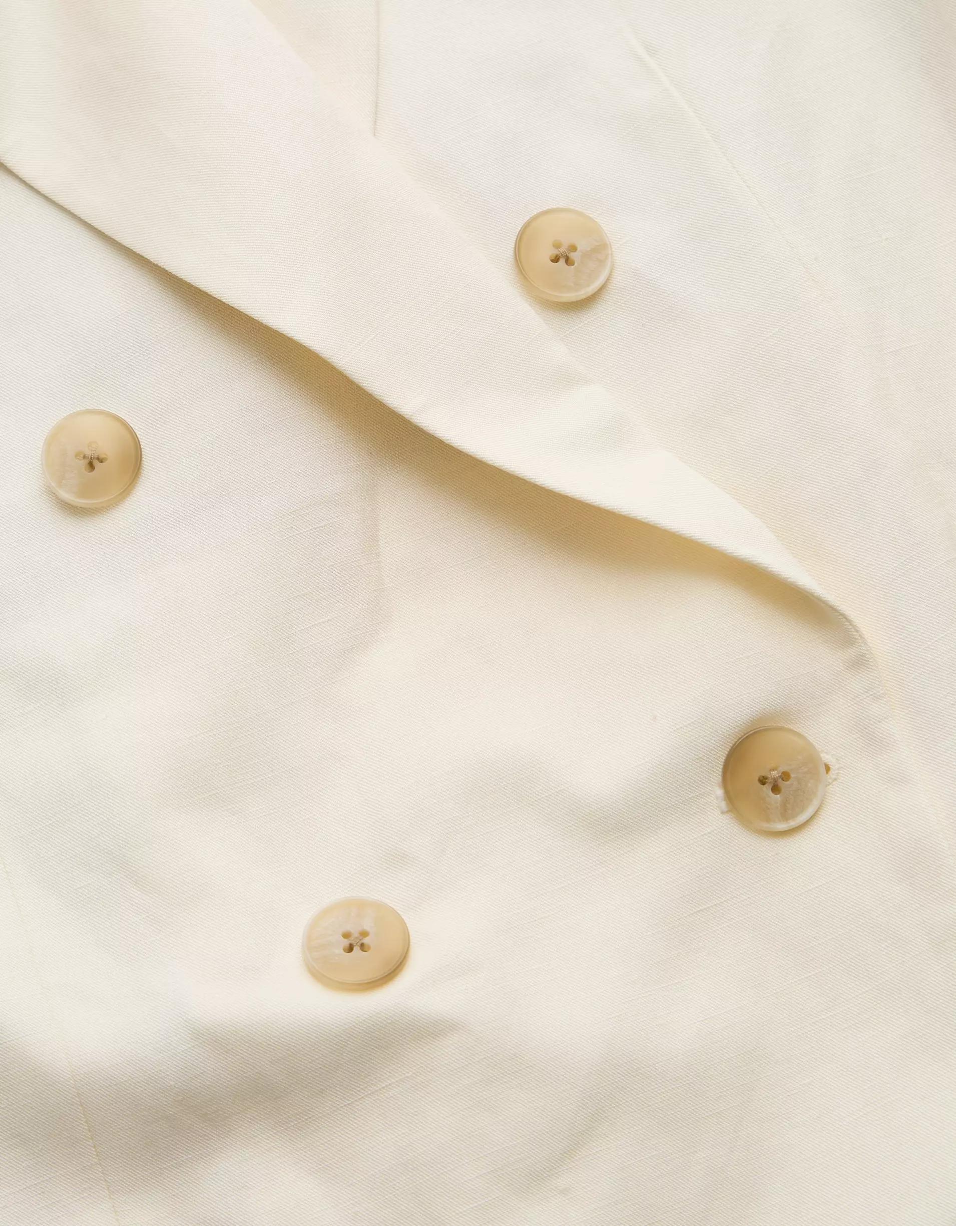 AE77 Premium Linen-Silk Blend Double-Breasted Blazer Product Image