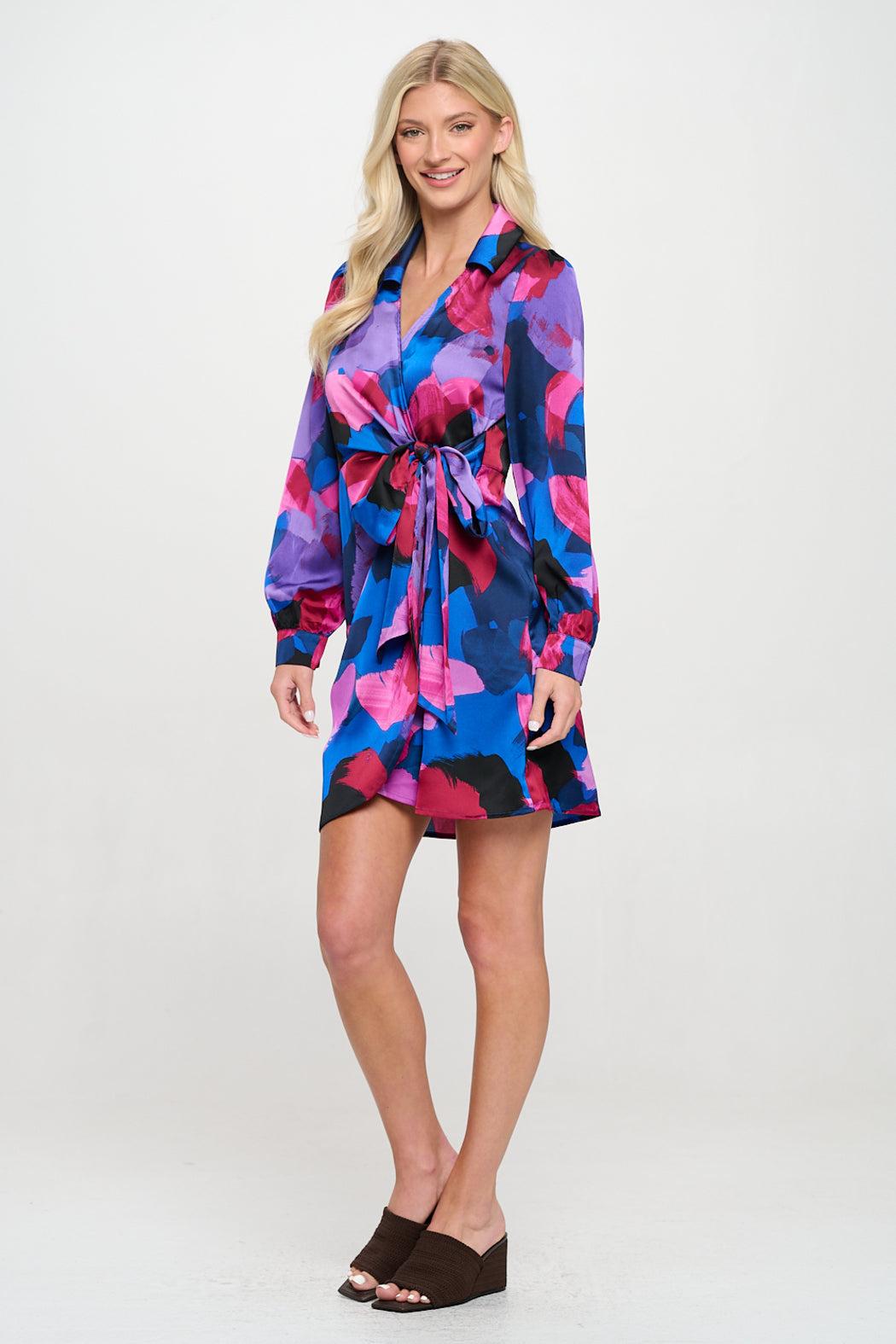 Paint Stroke Blue Sofie Dress Product Image