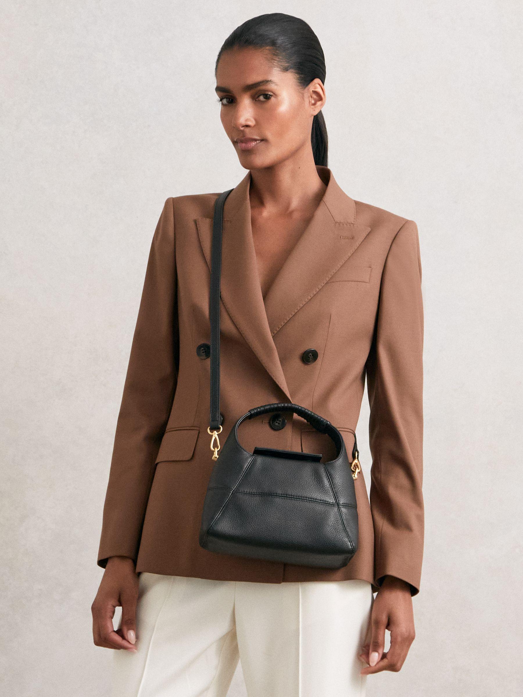 Grained-Leather Crossbody Bag in Black Product Image